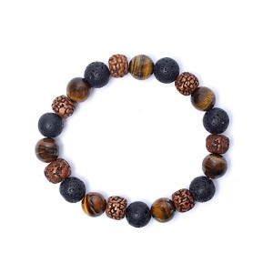 Rudraksha, Tiger's Eye ja Lava kivi rannekoru