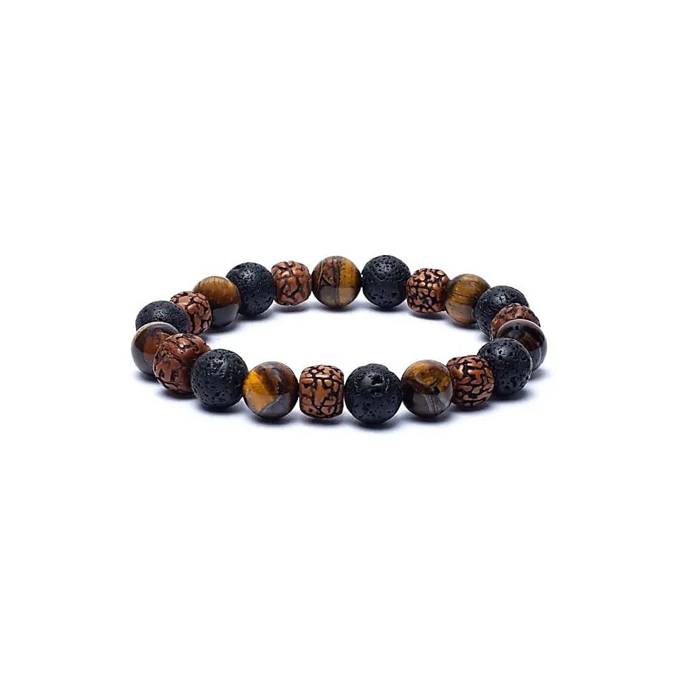 Rudraksha, Tiger's Eye ja Lava kivi rannekoru