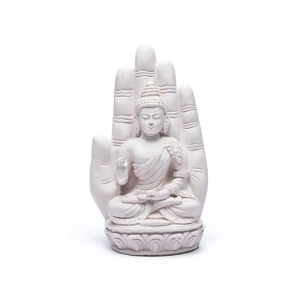 Buddha în mână albă, statuie, 23cm