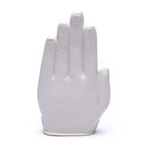 Boeddha in witte hand, beeld, 23cm