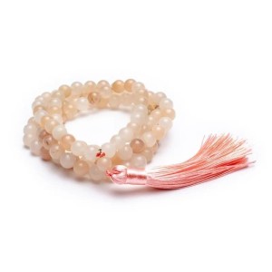 Pink aventurine prayer beads with tassel Mala, 108 beads, 8mm