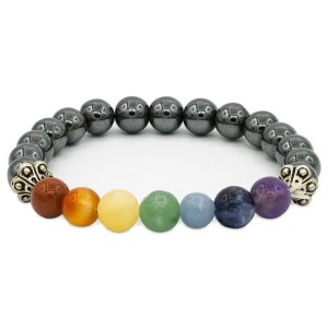 Brățară elastică 7 Chakras cu hematit, 8mm